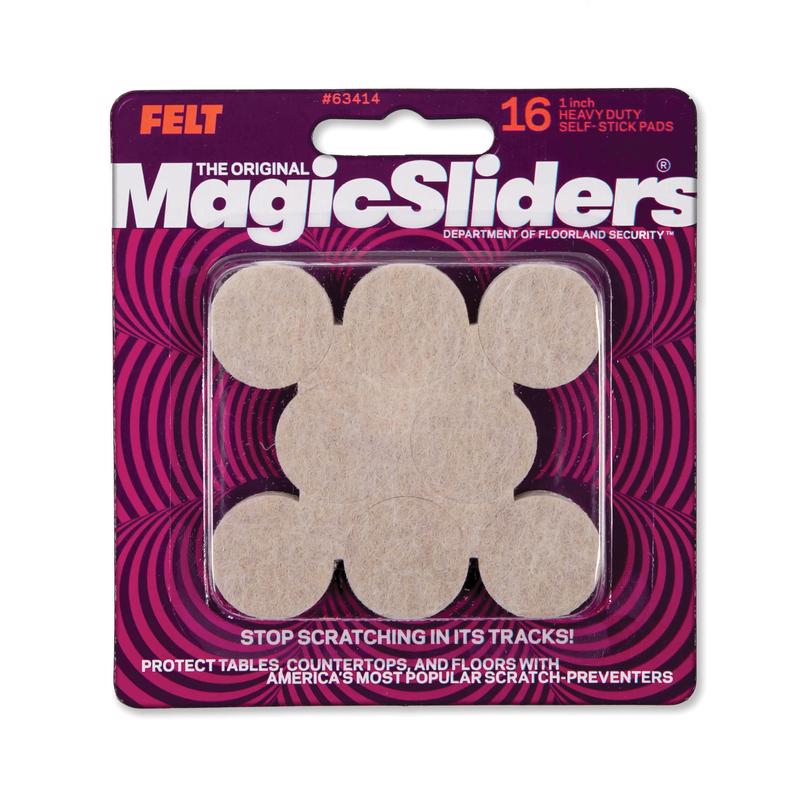 MAGIC SLIDERS - Magic Sliders Felt Self Adhesive Protective Pads Oatmeal Round 1 in. W X 1 in. L 16 pk - Case of 6