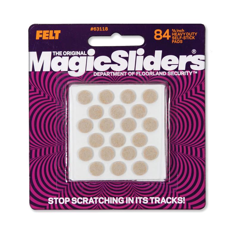MAGIC SLIDERS - Magic Sliders Felt Self Adhesive Protective Pads Oatmeal Round 3/8 in. W X 3/8 in. L 84 pk - Case of 6
