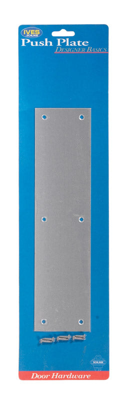 H.B. IVES - H.B. Ives 12 in. H X 3 in. L Silver Aluminum Push Plate