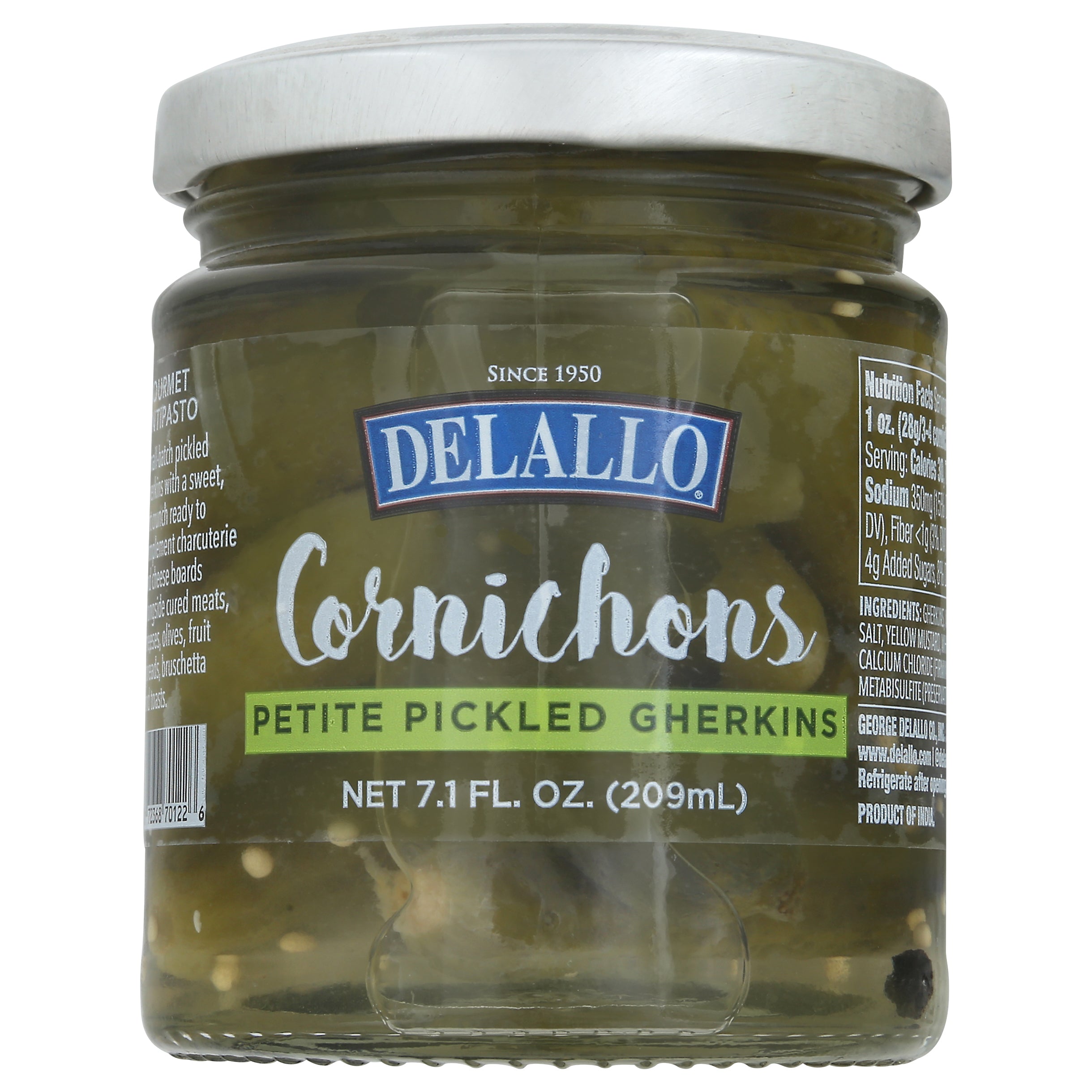 DeLallo Cornichons 7.1 fl oz - Case of 6