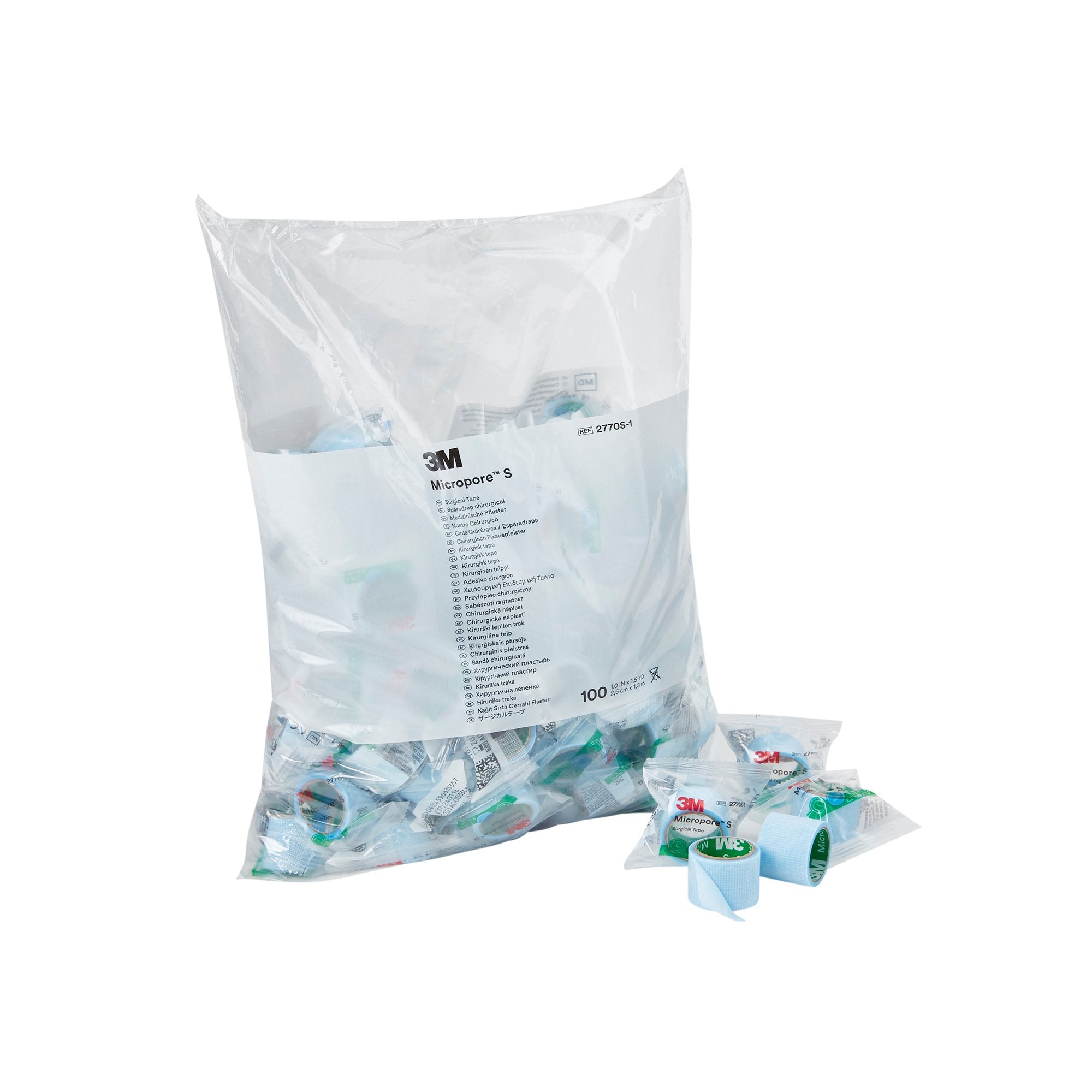 Solventum Corporation - Medical Tape 3M™ Micropore™ S Blue 1 Inch X 1-1/2 Yard Silicone NonSterile [500/CS]