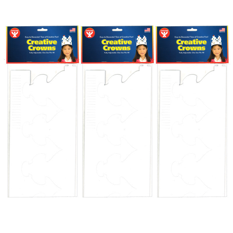 HYGLOSS - White Crowns, 24 Per Pack, 3 Packs