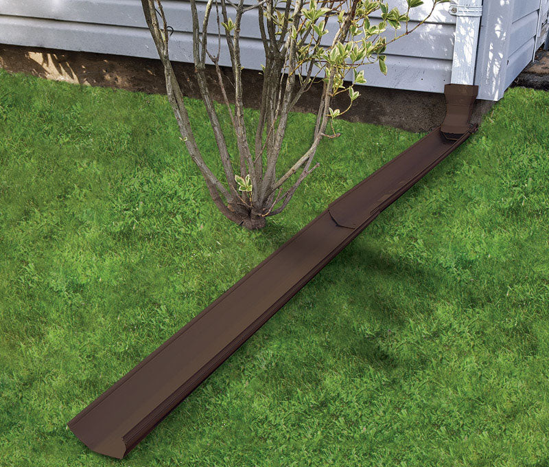 FROST KING - Frost King Tilt N' Drain 2 in. H X 5.5 in. W X 6 ft. L Brown Vinyl Downspout Extension