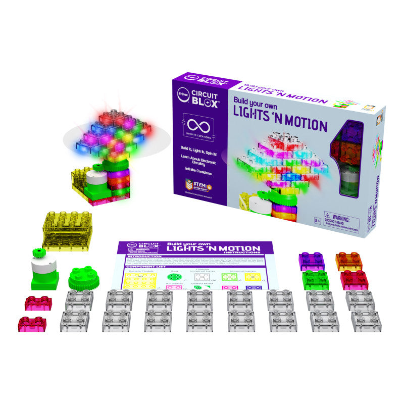 E-BLOX - Circuit Blox™ Single Student Set, Lights 'N Motion Geared Motor