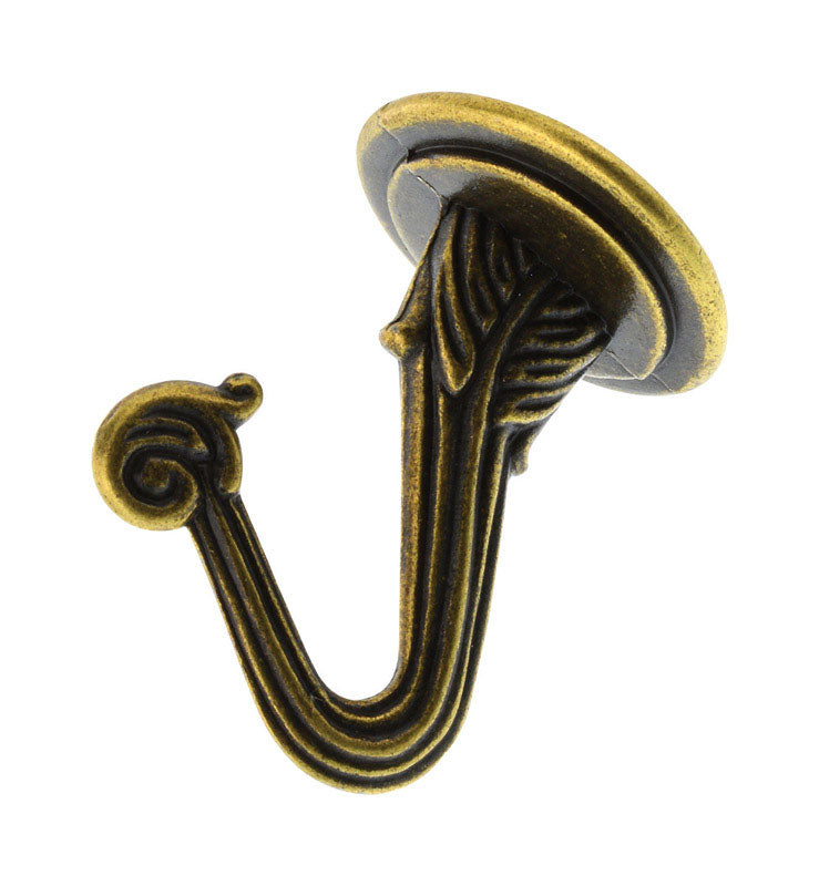 HILLMAN - Ook Jumbo Antique Brass Steel 2-1/2 in. L Swag Hook 30 lb 1 pk