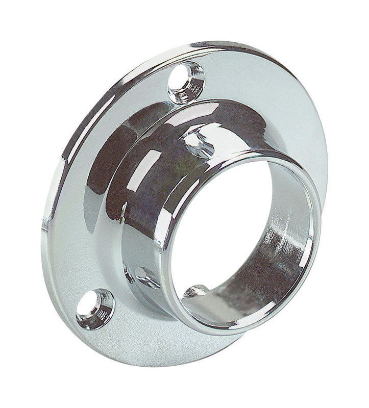 KNAPE & VOGT - Knape & Vogt 1-1/8 in. L X 1-5/16 in. D Polished Chrome Steel Closet Rod Flange - Case of 12