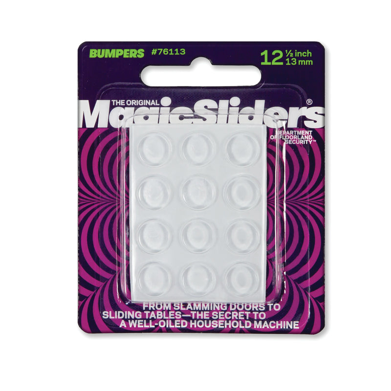 MAGIC SLIDERS - Magic Sliders Vinyl Self Adhesive Bumper Pads Clear Round 1/2 in. W X 1/2 in. L 12 pk - Case of 6