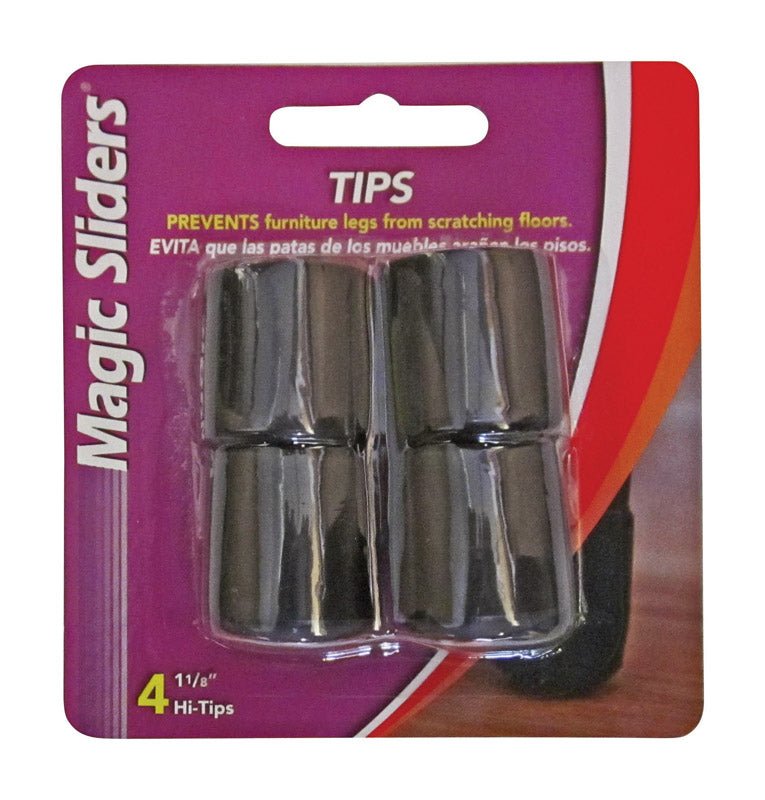 MAGIC SLIDERS - Magic Sliders Vinyl Leg Tip Black Round 1-1/8 in. W 4 pk