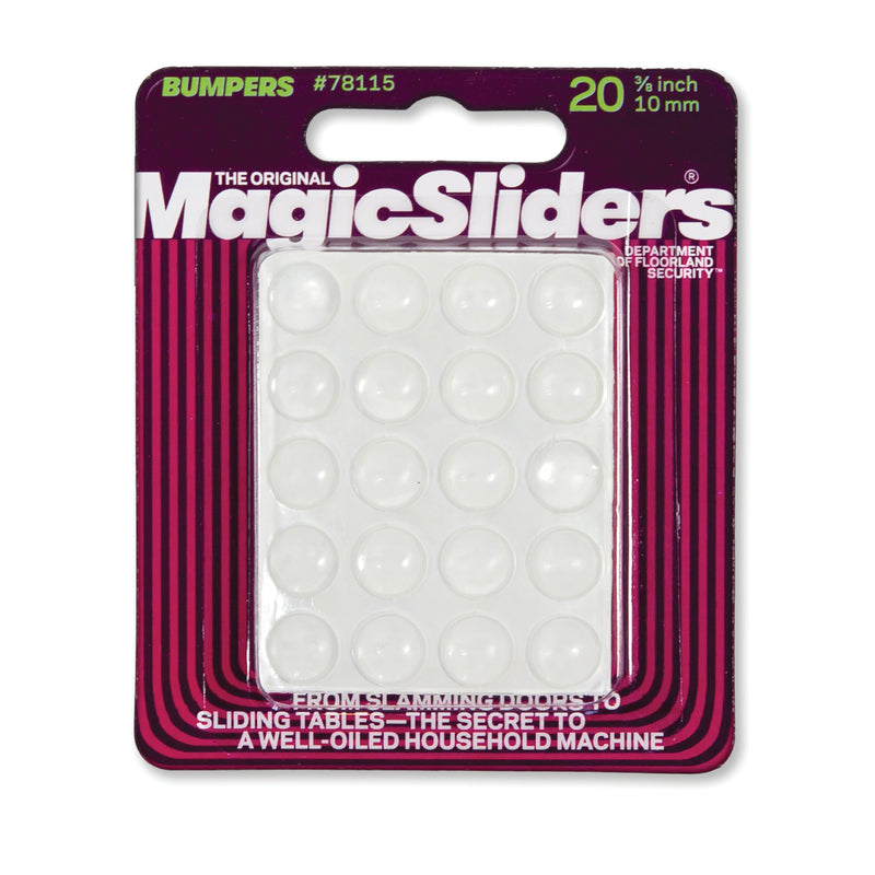 MAGIC SLIDERS - Magic Sliders Vinyl Self Adhesive Bumper Pads Clear Round 3/8 in. W X 3/8 in. L 20 pk - Case of 6