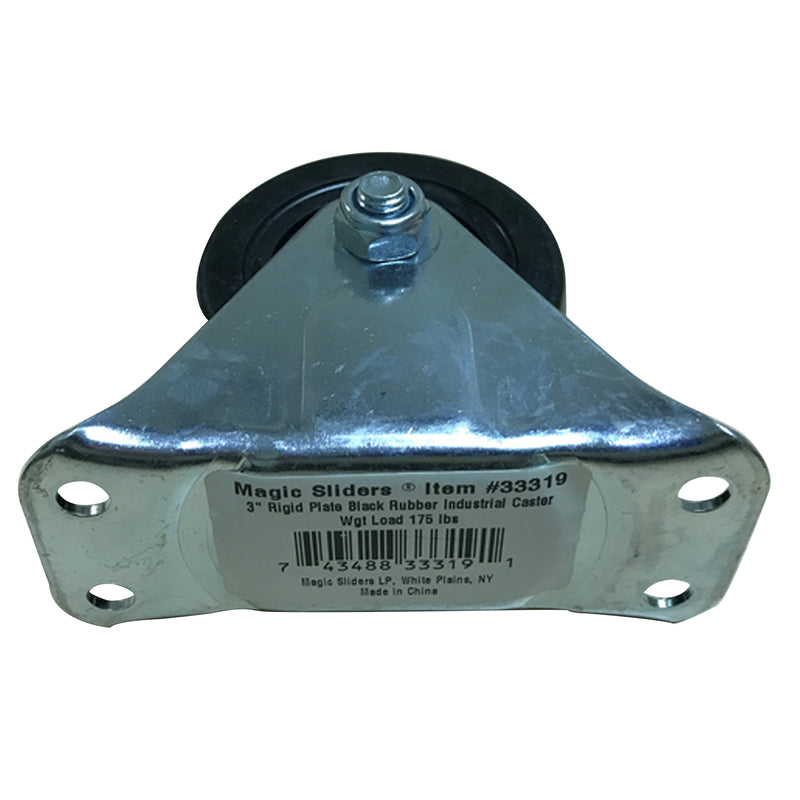 MAGIC SLIDERS - Magic Sliders 3 in. D Swivel Rubber Rigid Caster 175 lb 1 pk - Case of 16