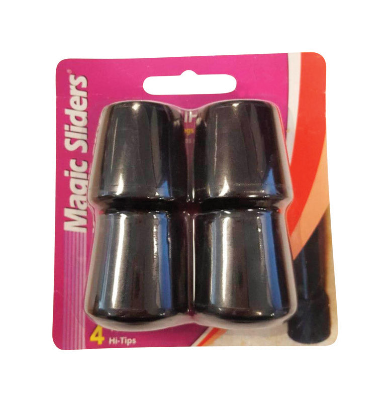MAGIC SLIDERS - Magic Sliders Rubber Leg Tip Black Round 1-1/8 in. W 4 pk