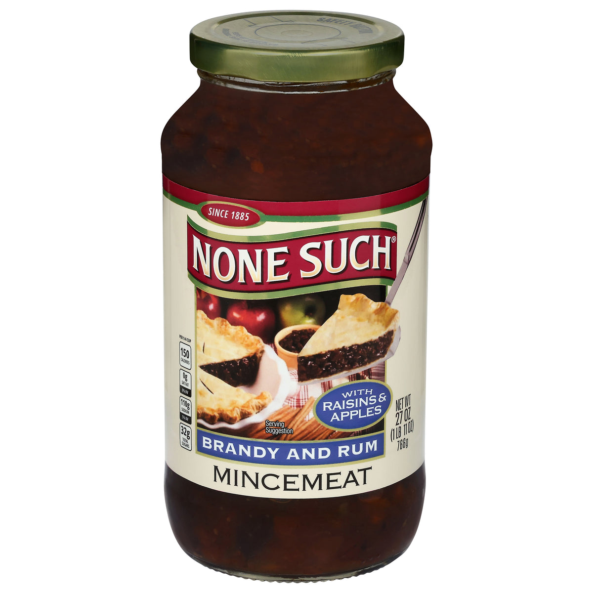 None Such Brandy and Rum Mincemeat with Raisins & Apples 27 oz - Case of 12