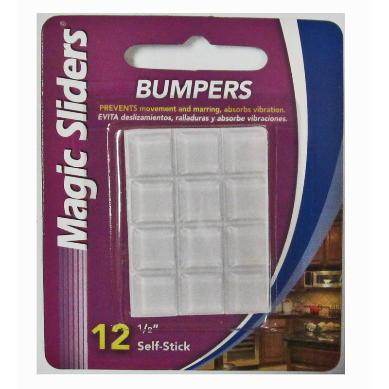 MAGIC SLIDERS - Magic Sliders Rubber Self Adhesive Bumper Pads Clear Square 1/2 in. W X 1/2 in. L 12 pk