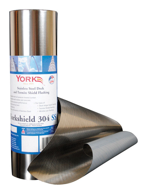 YORK - York 304 8 in. W X 240 in. L Stainless Steel Flashing Silver