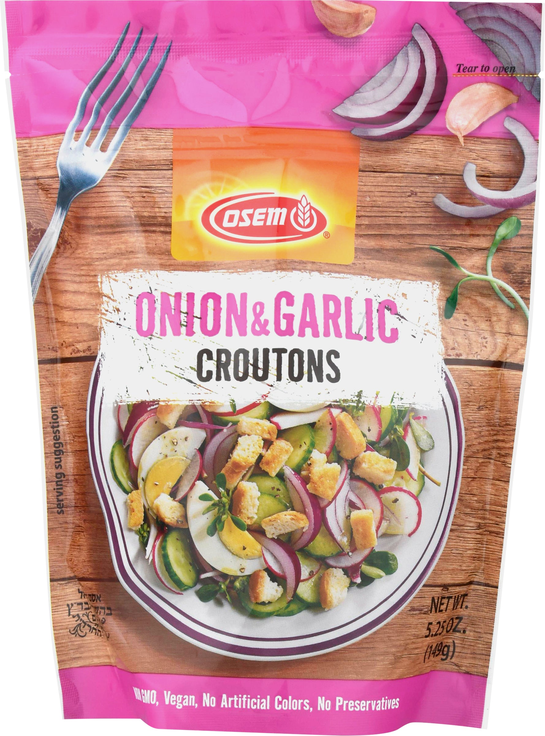 Osem Onion & Garlic Croutons 5.25 oz - Case of 8