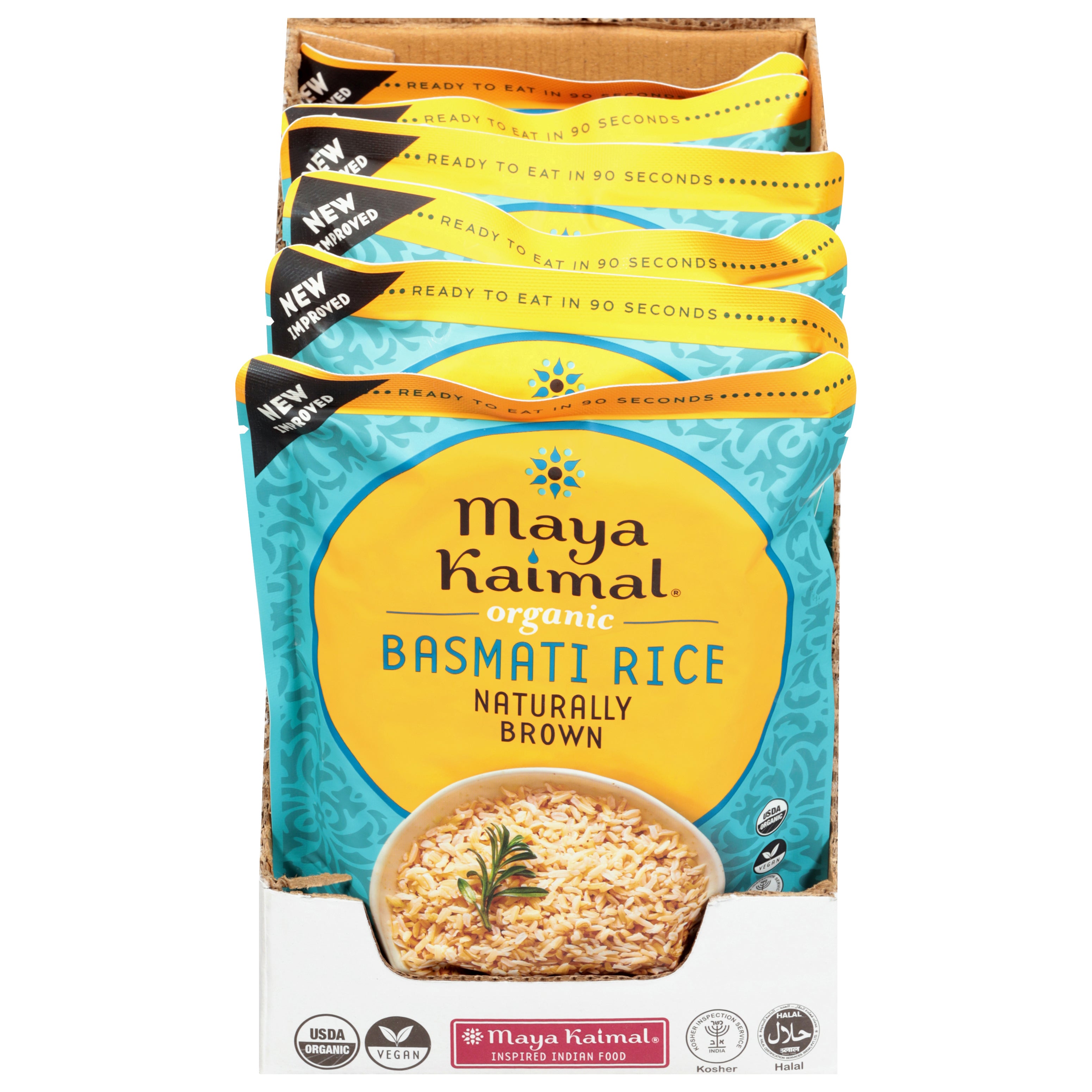 Maya Kaimal Organic Naturally Brown Basmati Rice 6 - 8.5 oz Each - Case of 6