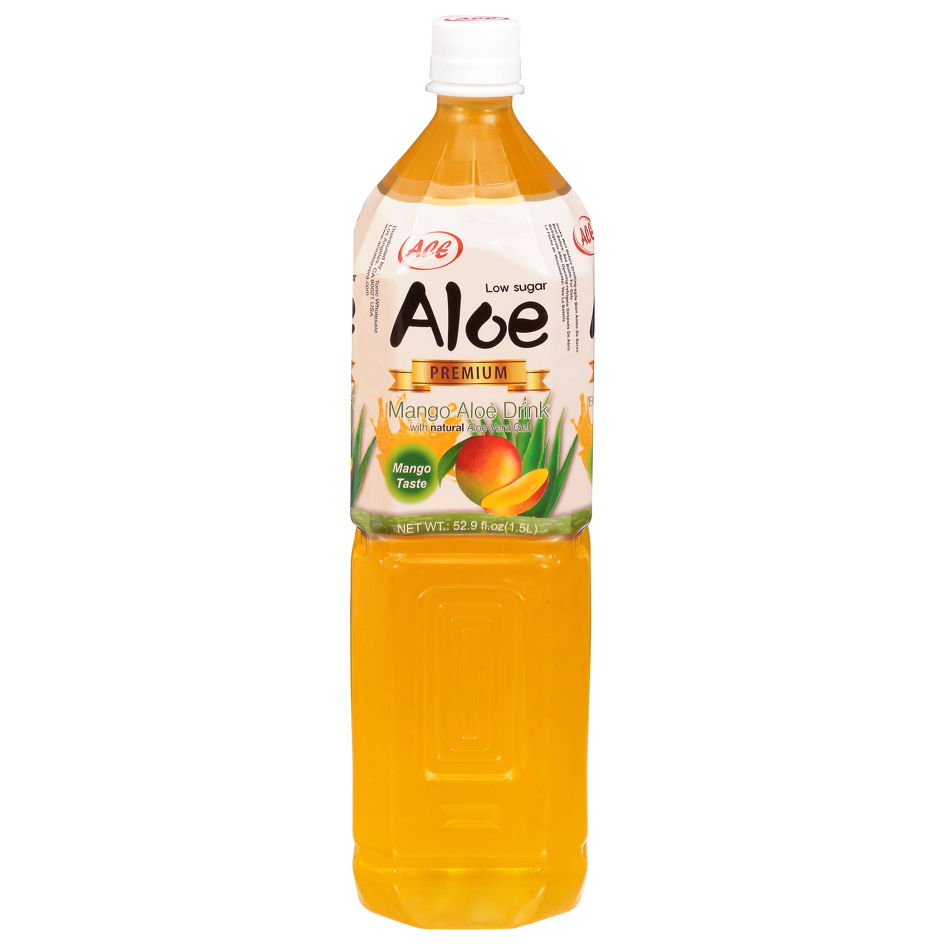Ace Premium Mango Aloe Drink with Natural Aloe Vera Gel 52.9 fl oz - Case of 12
