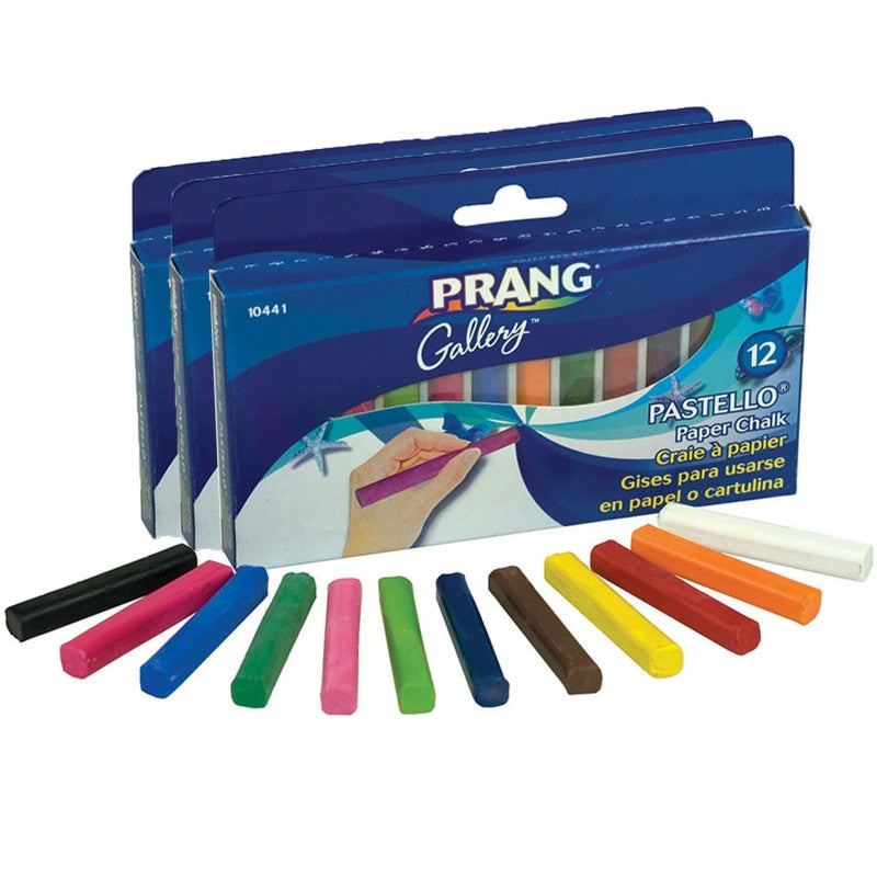 PRANG - Pastello™ Chalk Pastel, 12 Per Pack, 3 Packs