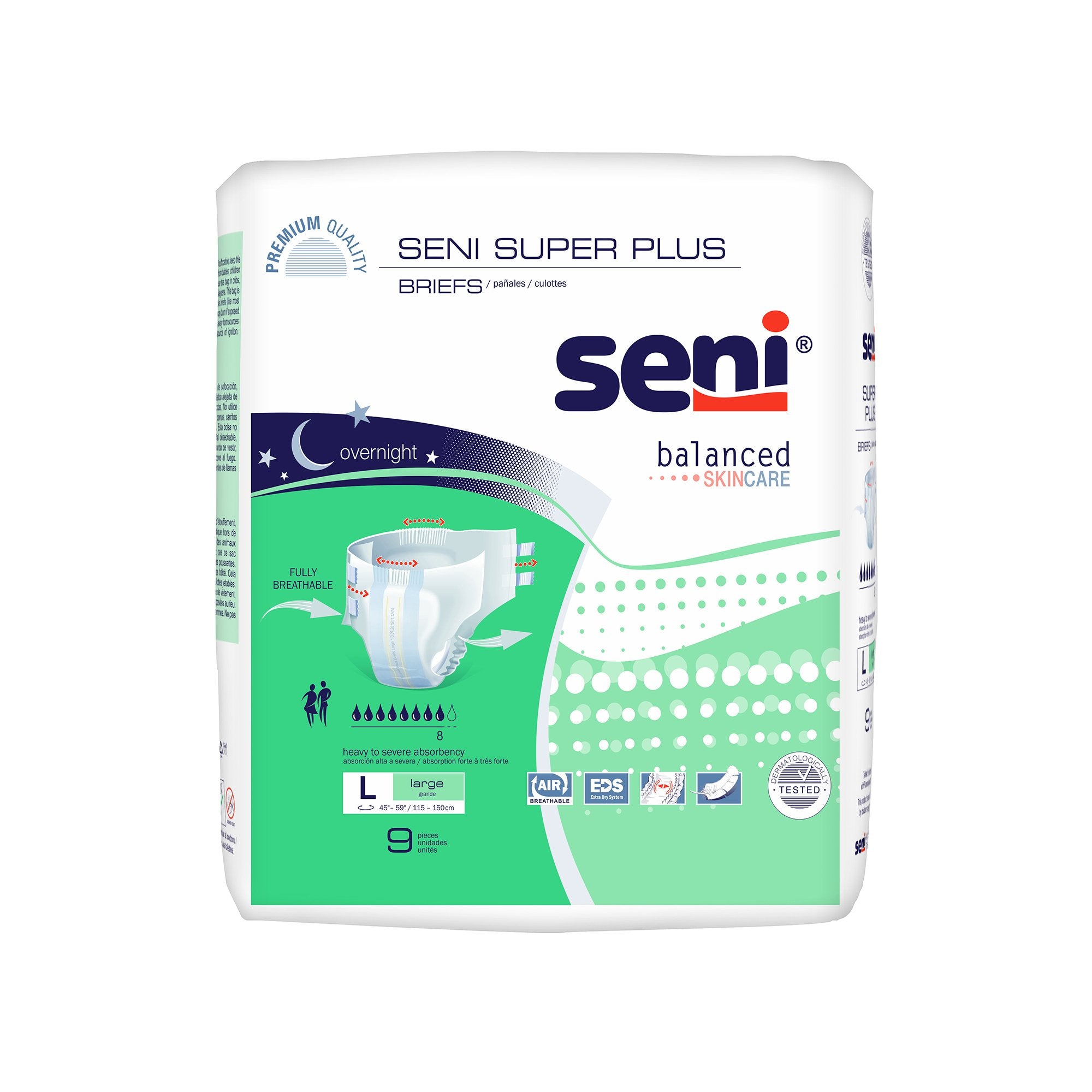 TZMO USA Inc - Unisex Adult Incontinence Brief Seni® Super Plus Large Disposable Heavy Absorbency [9/PK]