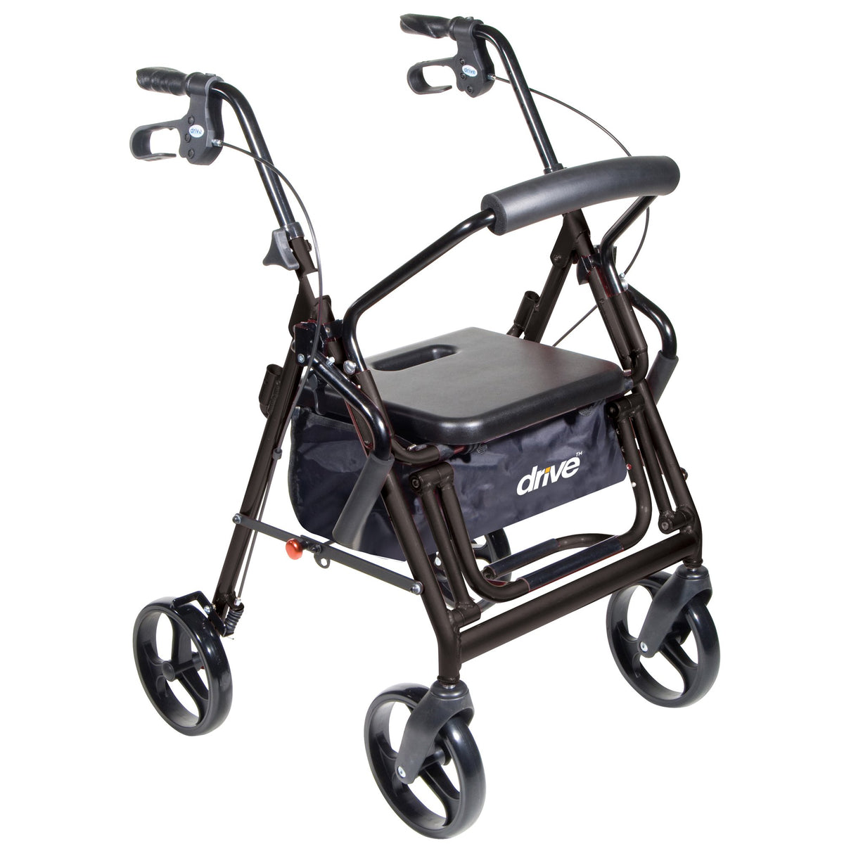 Drive Medical - 4 Wheel Rollator / Transport Chair drive™ Duet Black Adjustable Height / Transport / Folding Aluminum Frame [1/EA]