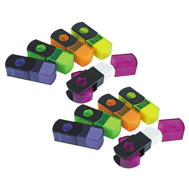 EISEN - 2' N 1 Sharpener with Flip to Eraser, Pack of 10