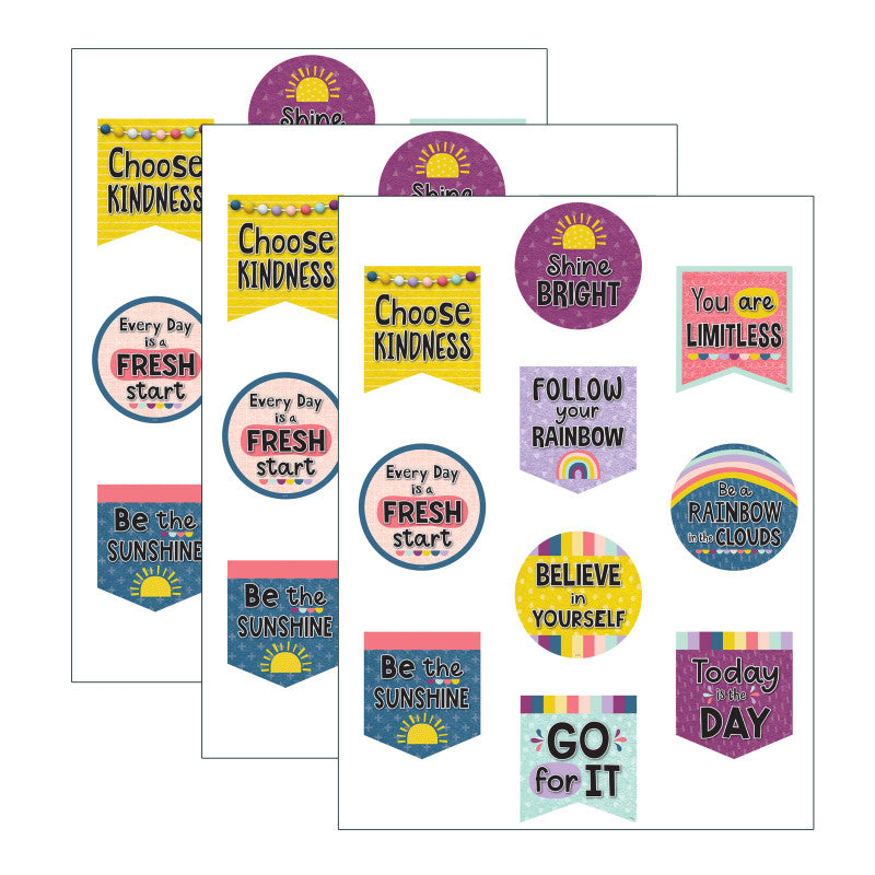 TEACHER CREATED RESOURCES - Oh Happy Day Positive Sayings Accents, 30 Per Pack, 3 Packs