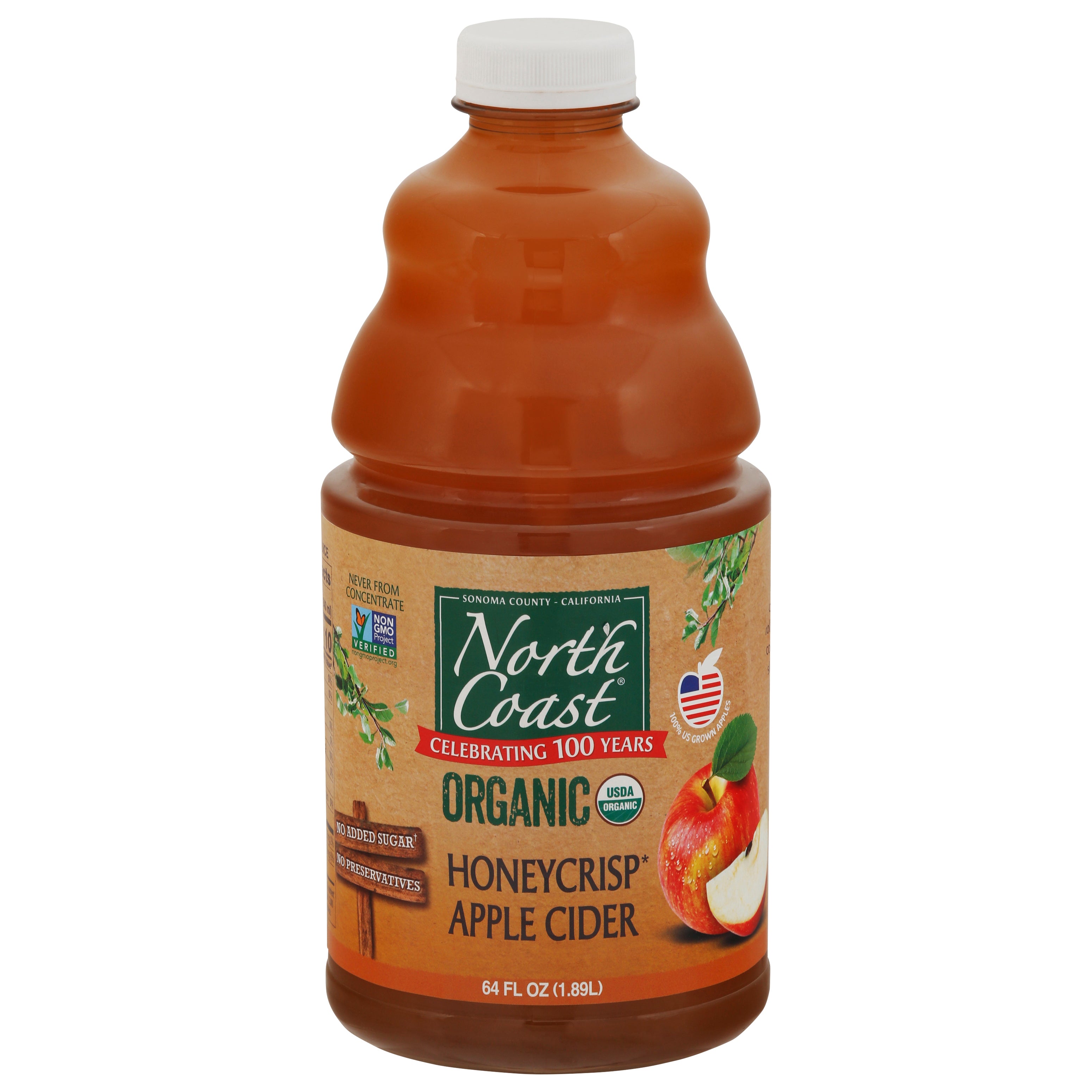 North Coast Organic Honeycrisp Apple Cider 64 fl oz - Case of 8