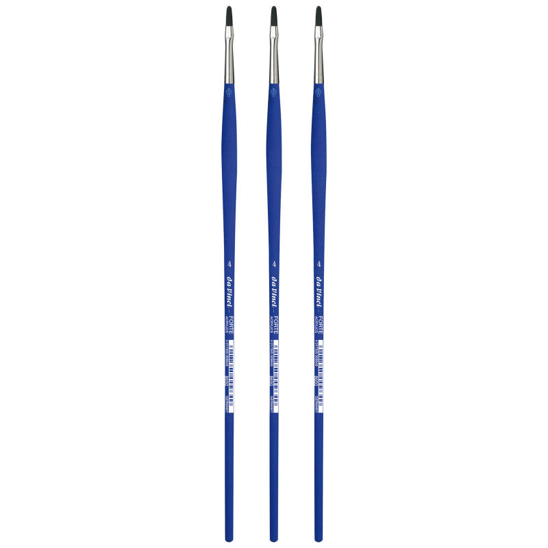 FORTE-Acrylics Student Brush, Synthetic, Acrylic & Oil, Filbert, Series 8650, Size 4, Pack of 3