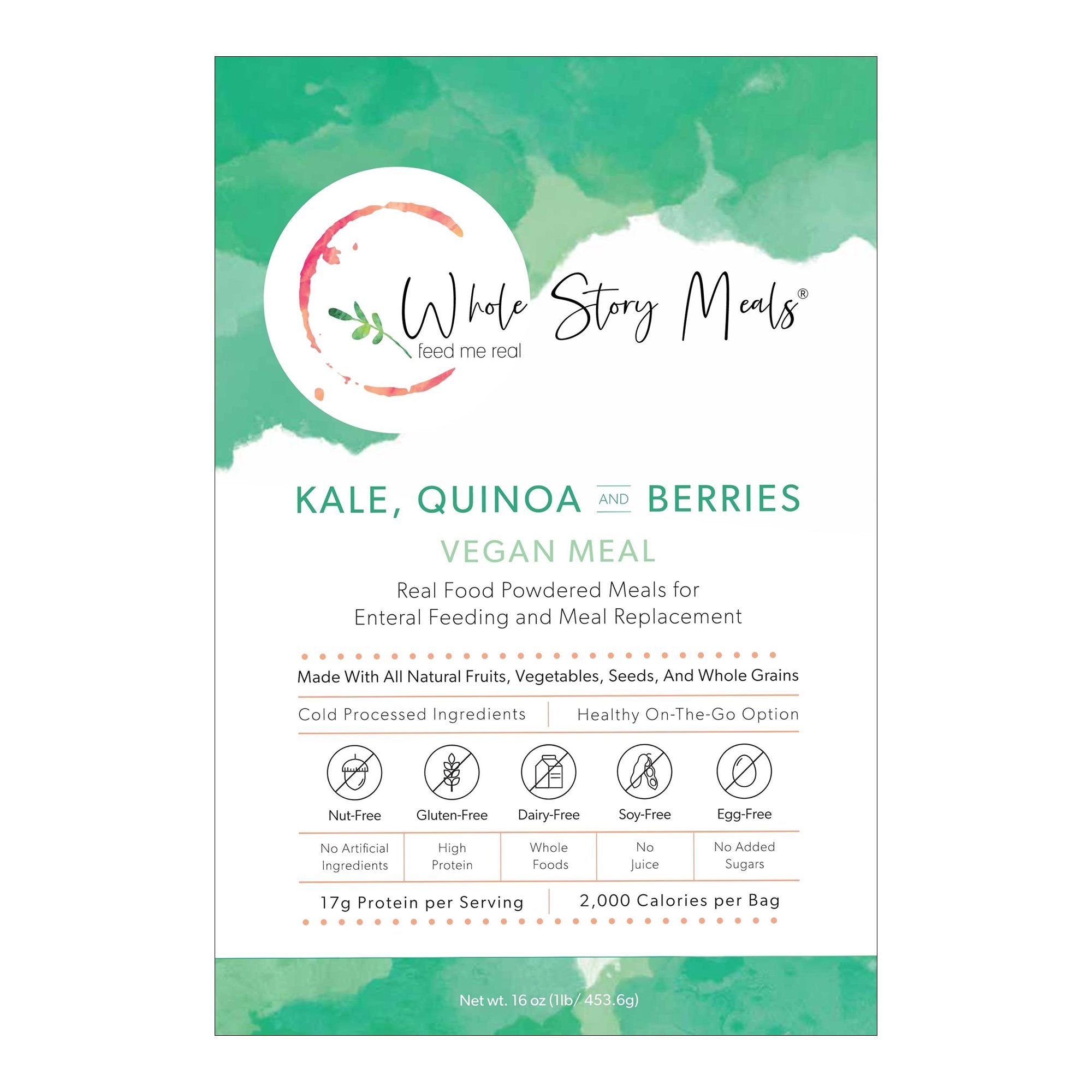 Whole Story Meals - Oral Supplement Whole Story Meals Kale Quinoa Berry Flavor Powder 16 oz. Pouch [30/CS]