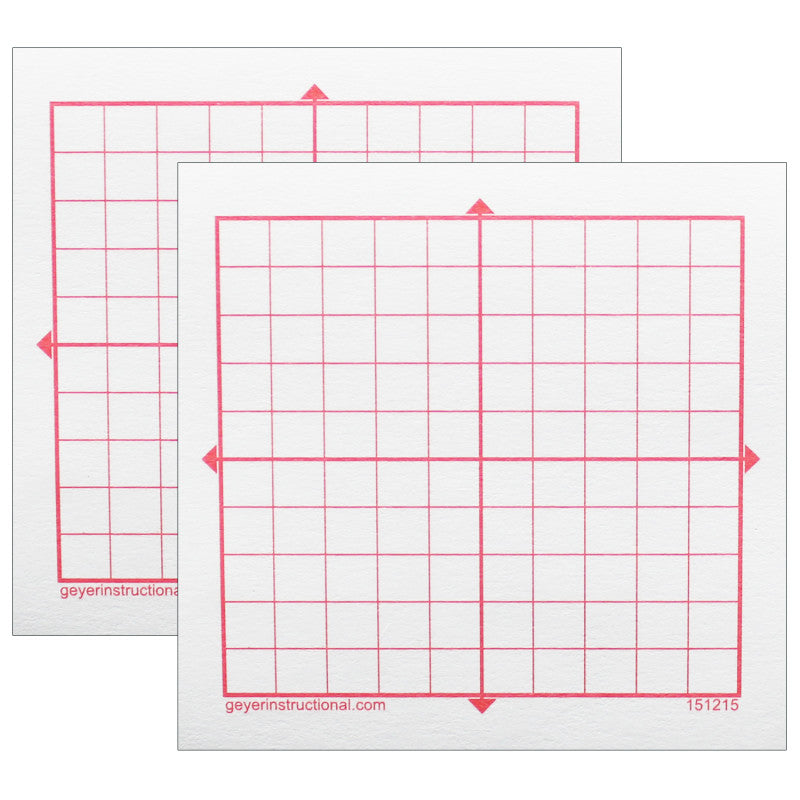 GEYER INSTRUCTIONAL - Graphing 3M Post-it® Notes, XY Axis, 10 x 10 Square Grid, 4 Pads Per Pack, 2 Packs