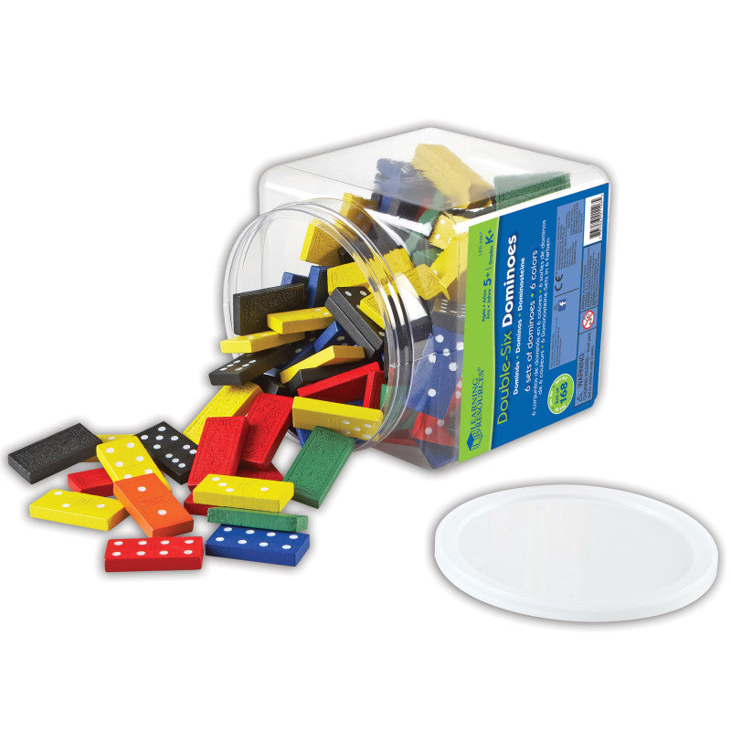 LEARNING RESOURCES - Double-Six Colored Dominoes in a Bucket, Set of 168
