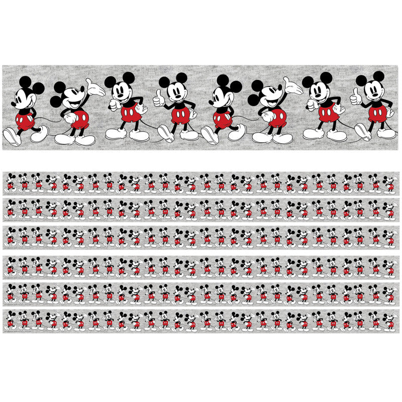 EUREKA - Mickey Mouse® Throwback Mickey Poses Deco Trim®, 37 Feet Per Pack, 6 Packs