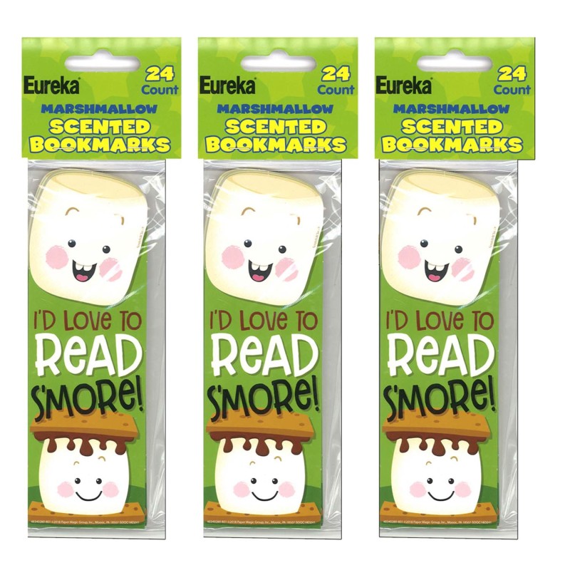 EUREKA - Marshmallow Scented Bookmarks, 24 Per Pack, 3 Packs