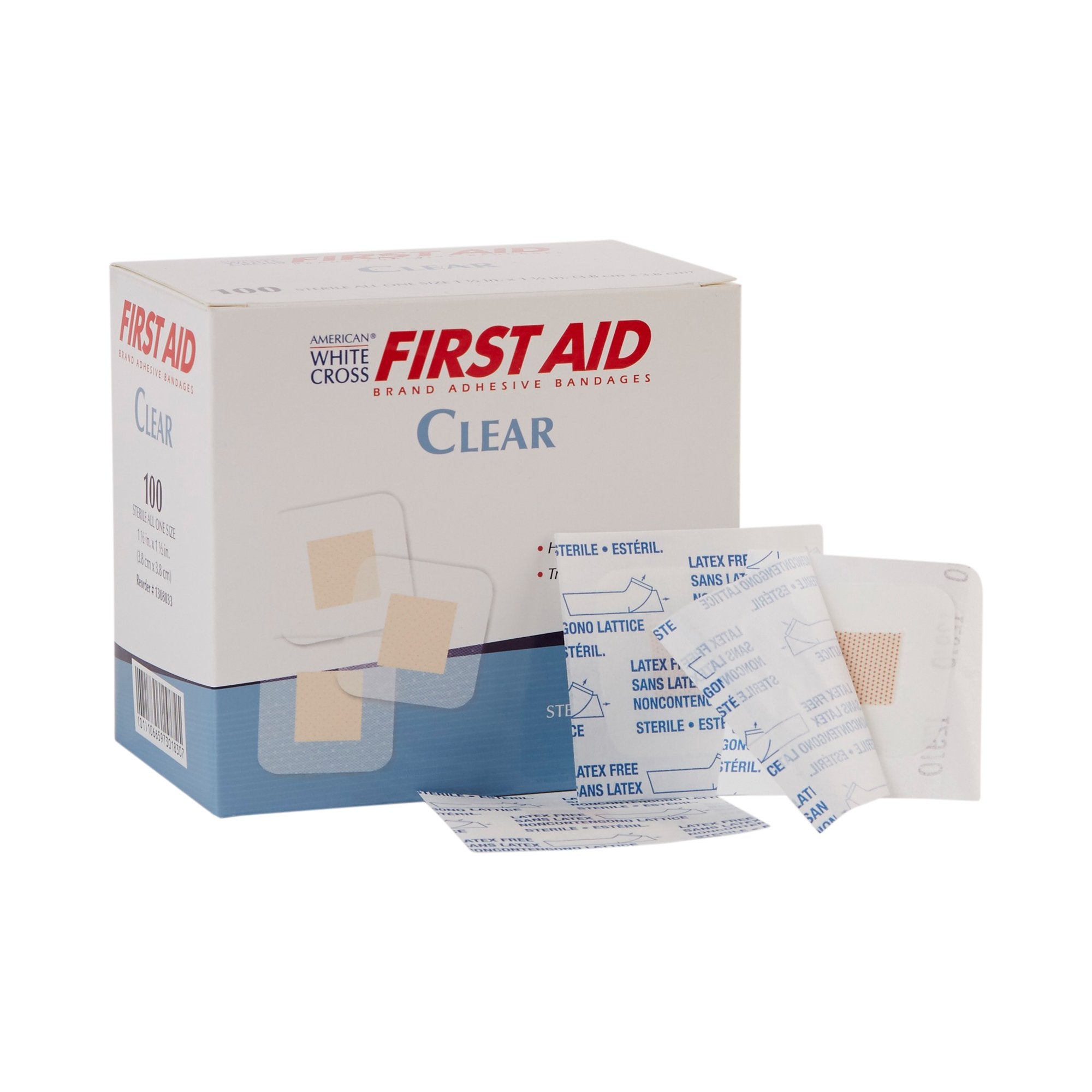 Dukal - Adhesive Spot Bandage American® White Cross 1-1/2 X 1-1/2 Inch Plastic Square Sheer Sterile [1/BX]