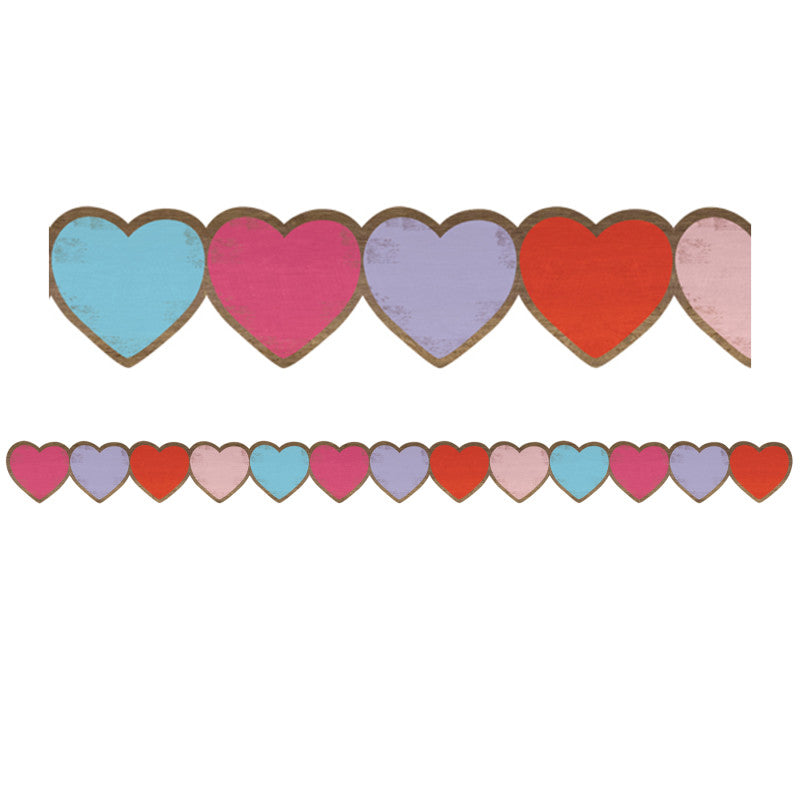 TEACHER CREATED RESOURCES - Home Sweet Classroom Hearts Die-Cut Border Trim, 35 Feet Per Pack, 6 Packs