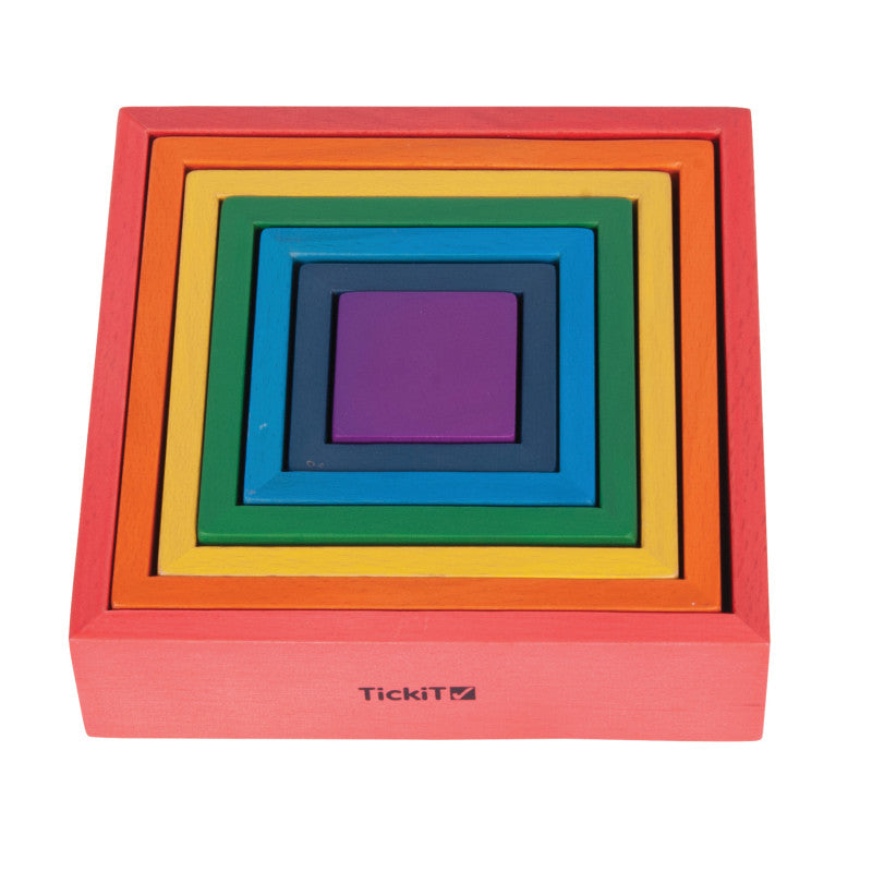 TICKIT - Wooden Rainbow Architect Squares - Set of 7