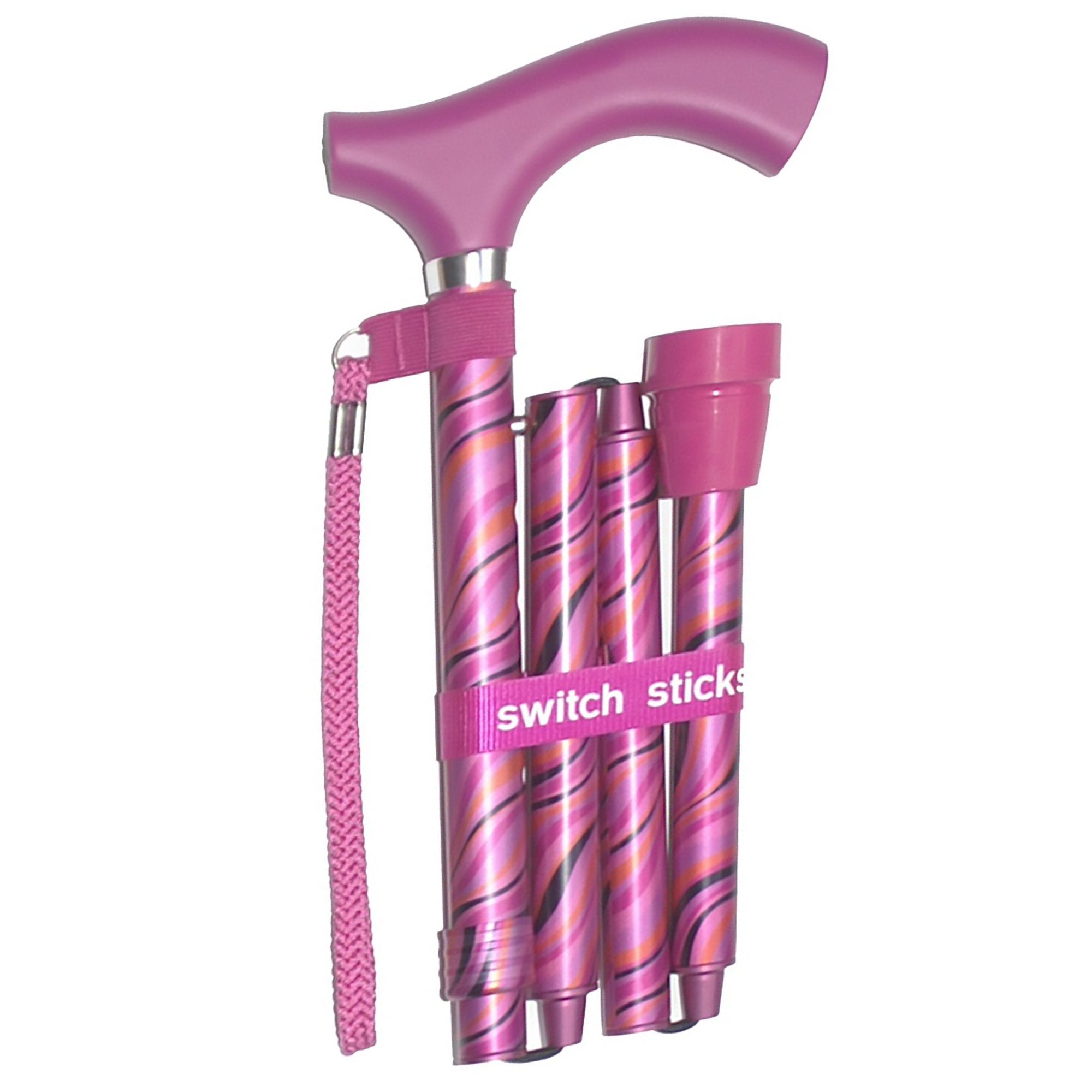 Mabis Healthcare - Folding Cane Switch Sticks® Aluminum 32 to 37 Inch Height Tango Print [1/EA]