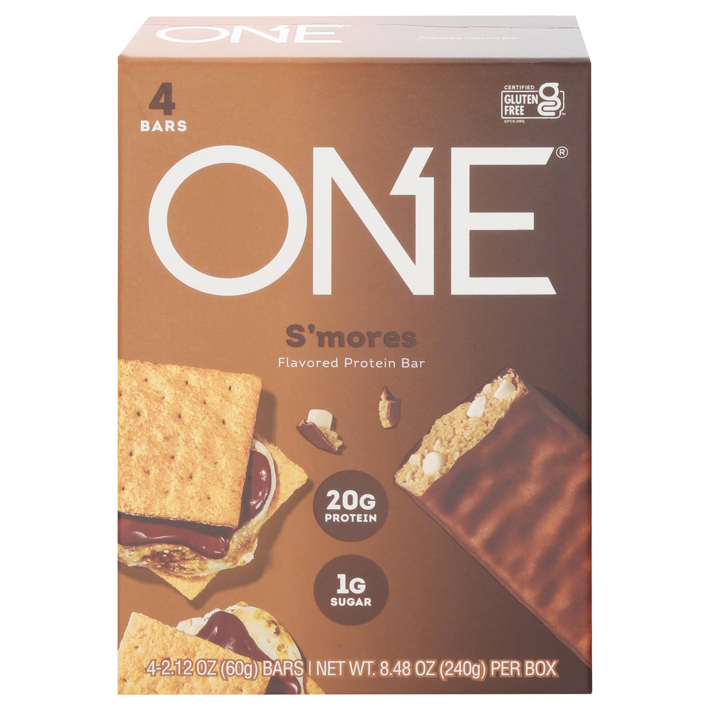 One S'mores Protein Bar 4 - 2.12 oz Bars - Case of 6