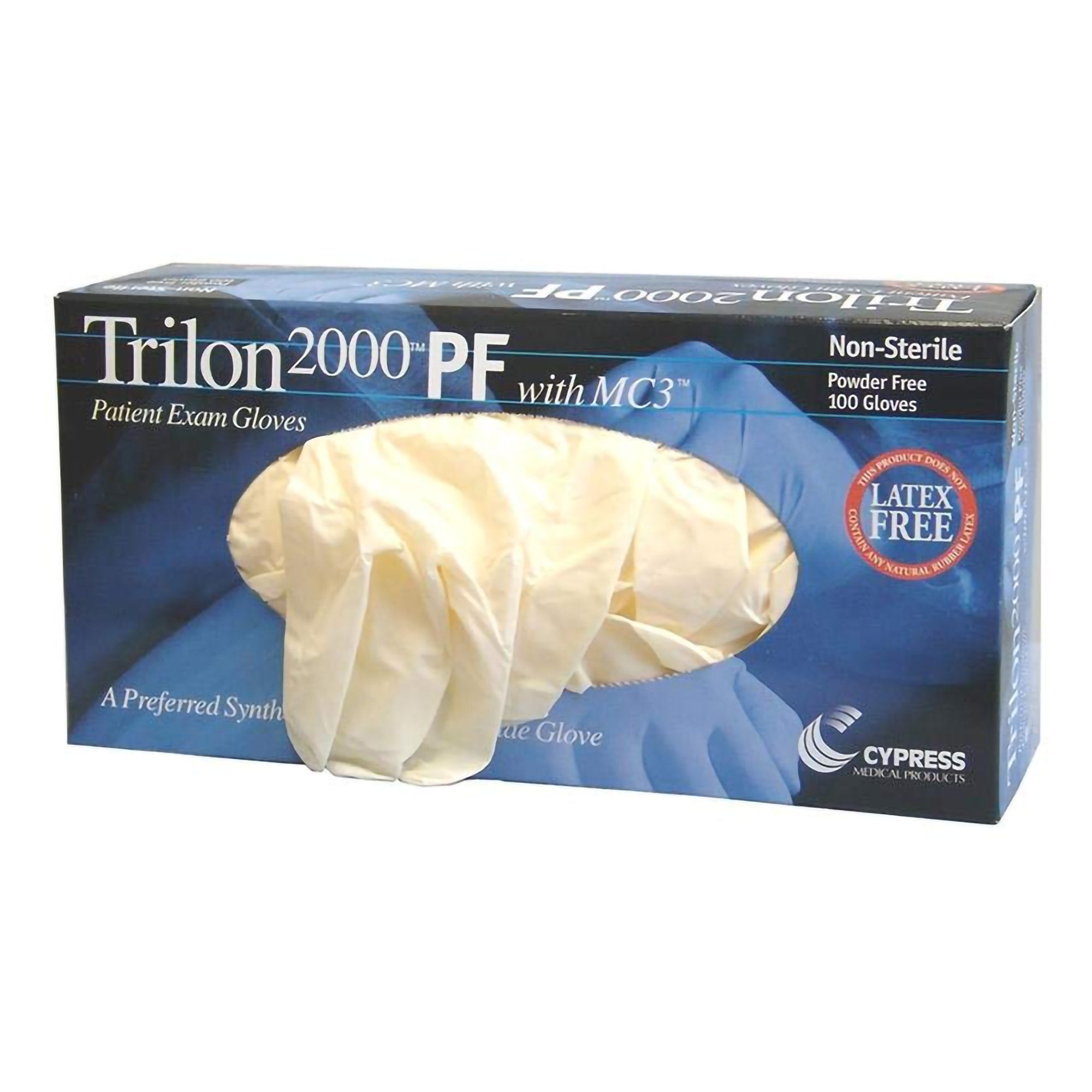 McKesson Brand - Exam Glove Trilon 2000® PF with MC3® X-Large NonSterile Stretch Vinyl Standard Cuff Length Smooth Ivory Not Rated WITH PROP. 65 WARNING [100/BX]