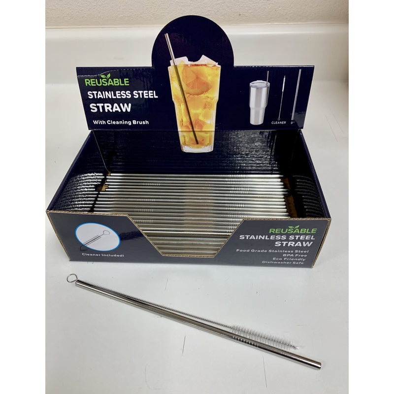 HITT - Hitt Silver Stainless Steel Stainless Steel Straw and Cleaning Brush