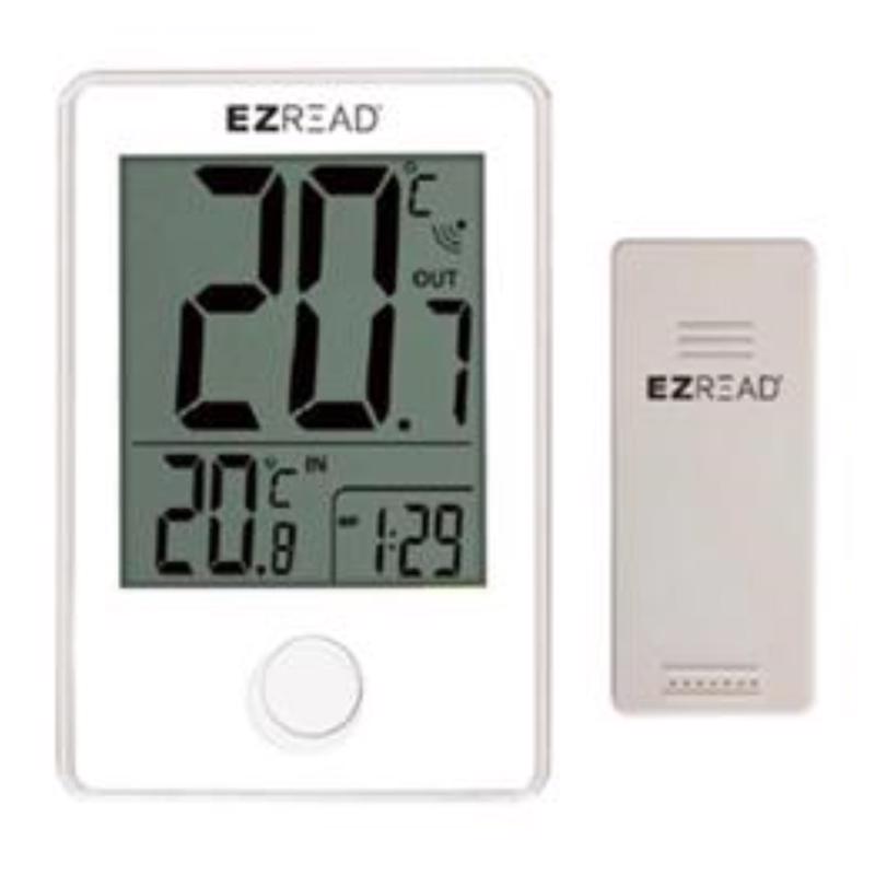 HEADWIND - Headwind EZRead Clock/Thermometer Polyresin White - Case of 6