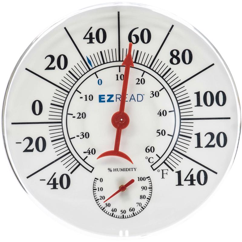 HEADWIND - Headwind EZRead Hygrometer/Thermometer Plastic White 8 in. - Case of 5