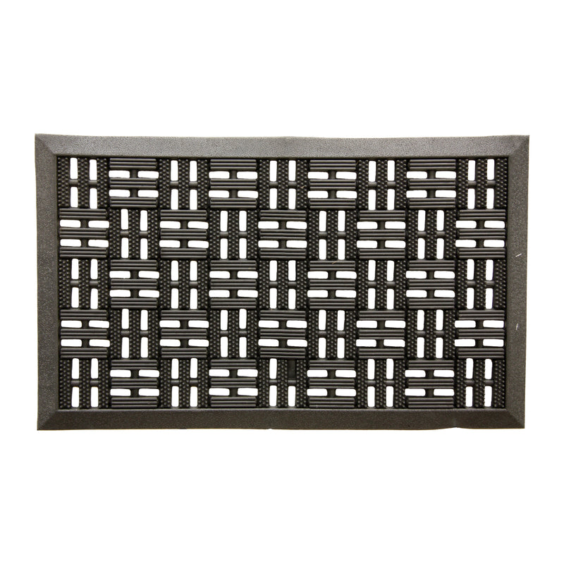 SPORTS LICENSING SOLUTIONS - Sports Licensing Solutions 30 in. L X 18 in. W Black Trellis Scraper Rubber Door Mat