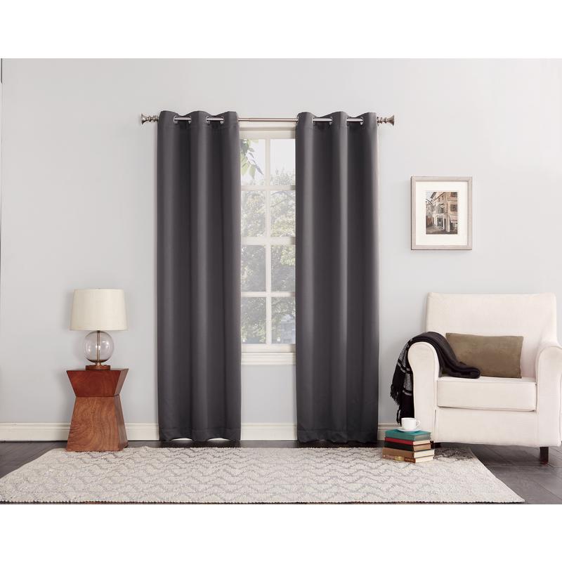 SUN ZERO - Sun Zero Norwich Gray Blackout Curtains 80 in. W