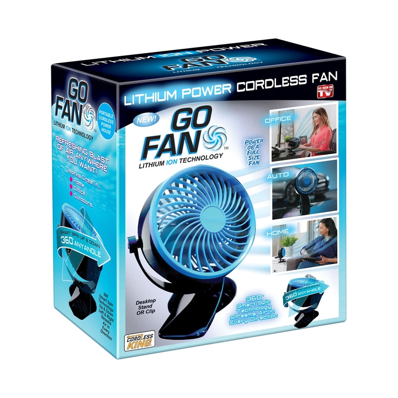 GO FAN - Go Fan Cordless Rechargeable Fan Plastic 1 pk
