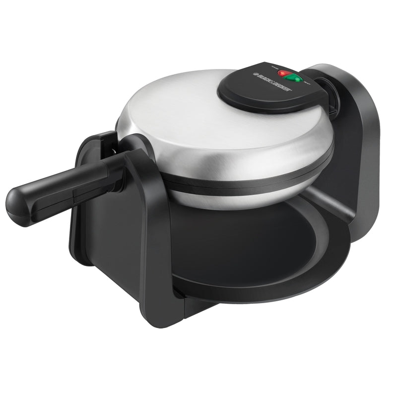 BLACK+DECKER - Black+Decker 4 waffle Black/Silver Stainless Steel Belgian Waffle Maker