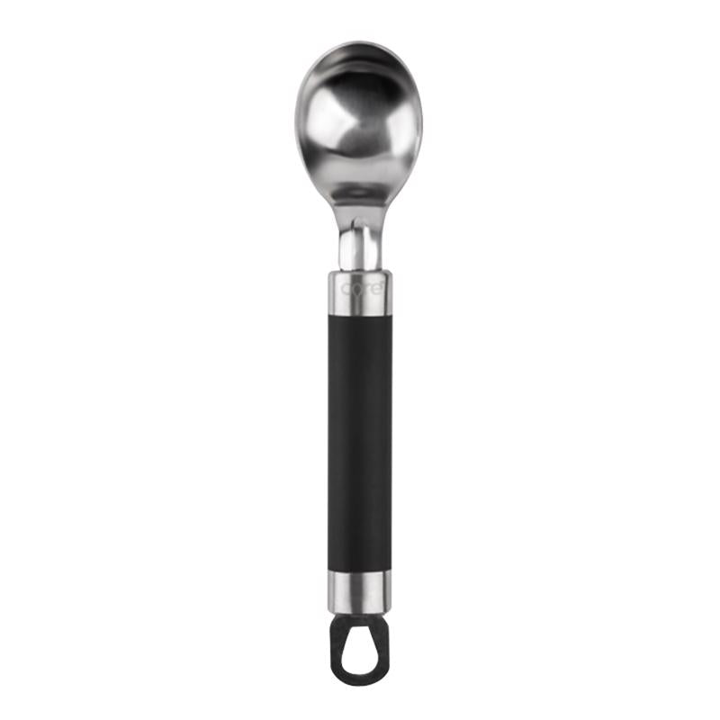 CORE KITCHEN - Core Kitchen Black/Silver Stainless Steel/TPR Ice Cream Scoop