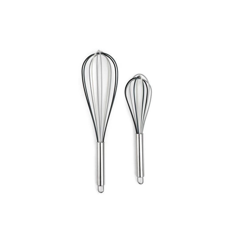 CORE KITCHEN - Core Kitchen Gray Silicone/Stainless Steel Whisk Set