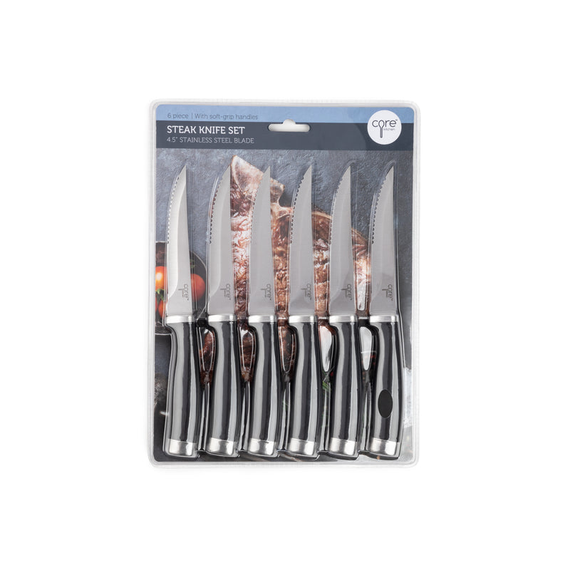 CORE KITCHEN - Core Kitchen Stainless Steel Steak Knife Set 6 pc