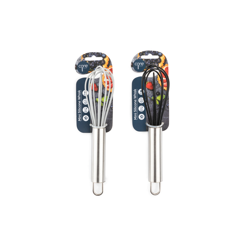CORE KITCHEN - Core Kitchen Silver Silicone/Stainless Steel Mini Whisk L-6.50 W-1.69 H1.69 - Case of 15